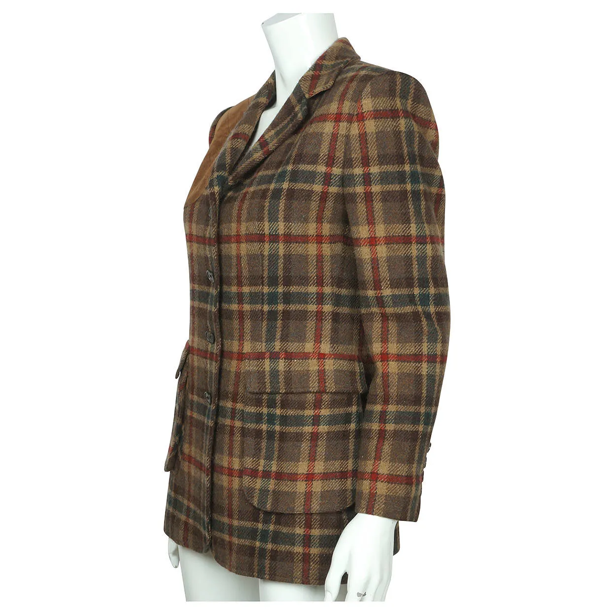 Lauren by Ralph Lauren Plaid Jacket Hunting Blazer Green Label Ladies Size 4