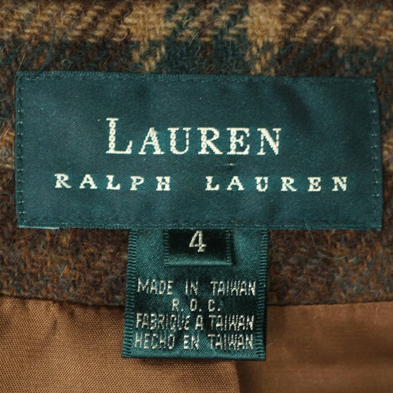 Lauren by Ralph Lauren Plaid Jacket Hunting Blazer Green Label Ladies Size 4