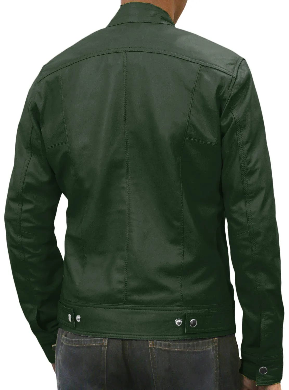 Leather Jackets Hub Mens Genuine Lambskin Leather Jacket (Black, Classic Jacket) - 1501057