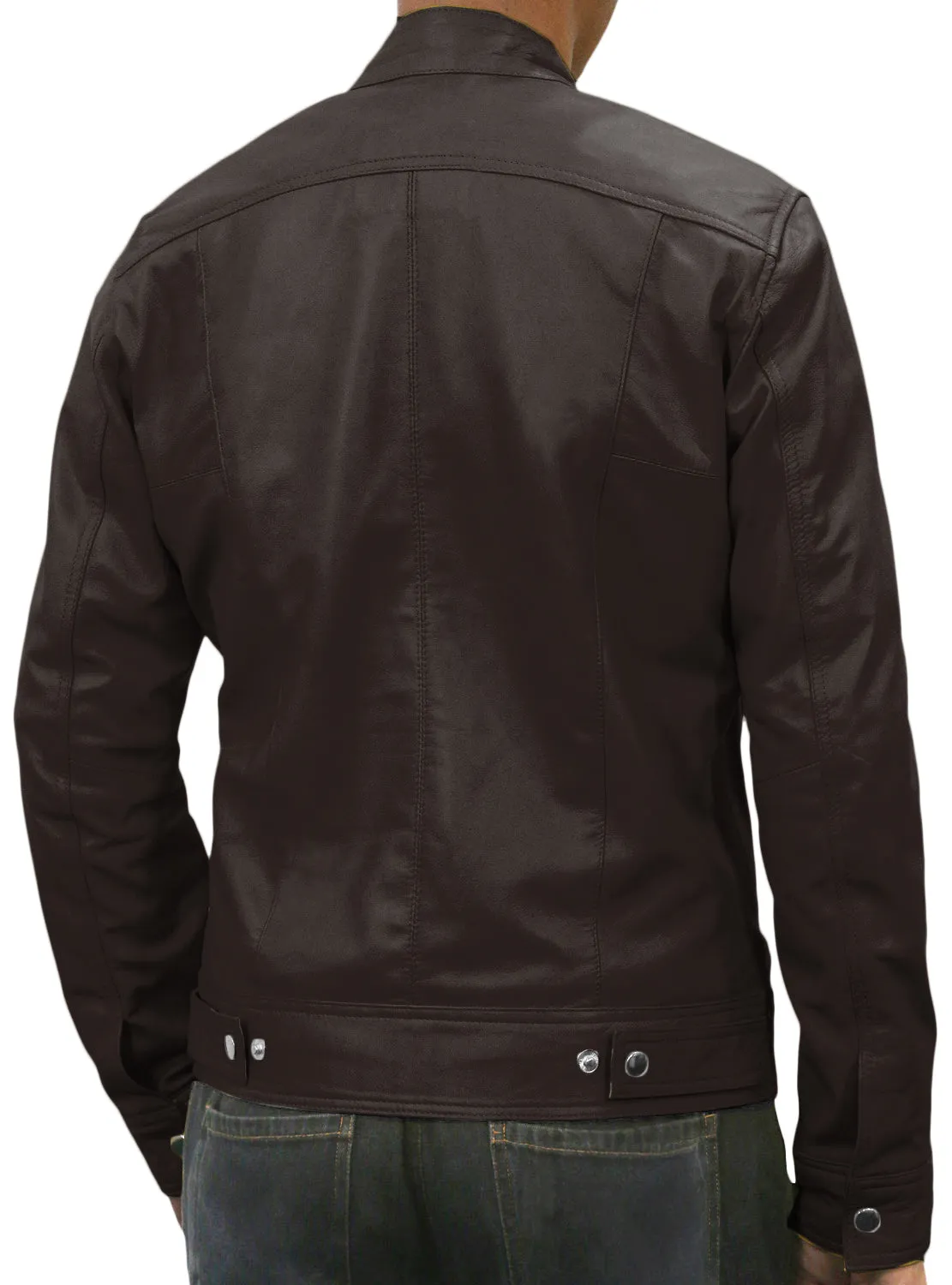 Leather Jackets Hub Mens Genuine Lambskin Leather Jacket (Black, Classic Jacket) - 1501057