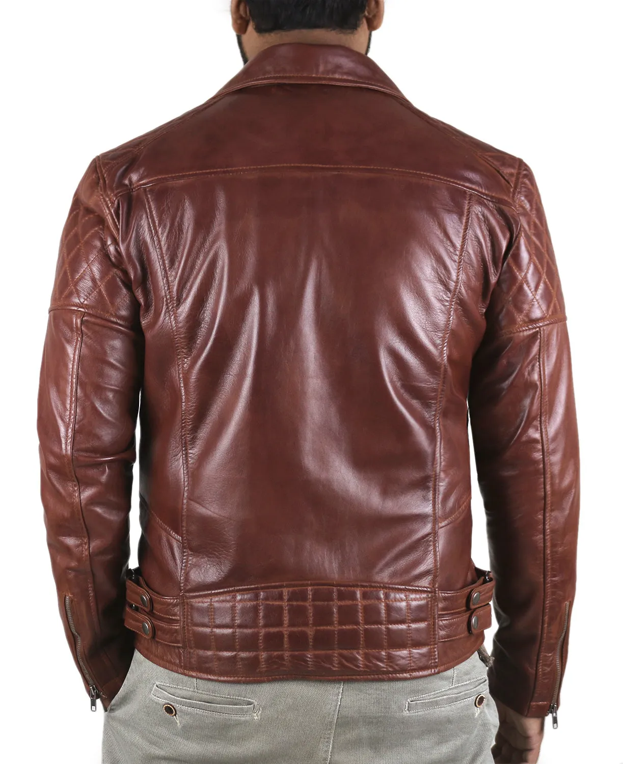 Leather Jackets Hub Mens Genuine Lambskin Leather Jacket (Black, Double Rider Jacket) - 1501492