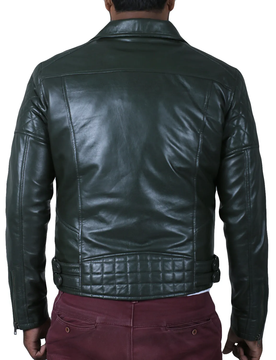 Leather Jackets Hub Mens Genuine Lambskin Leather Jacket (Black, Double Rider Jacket) - 1501492