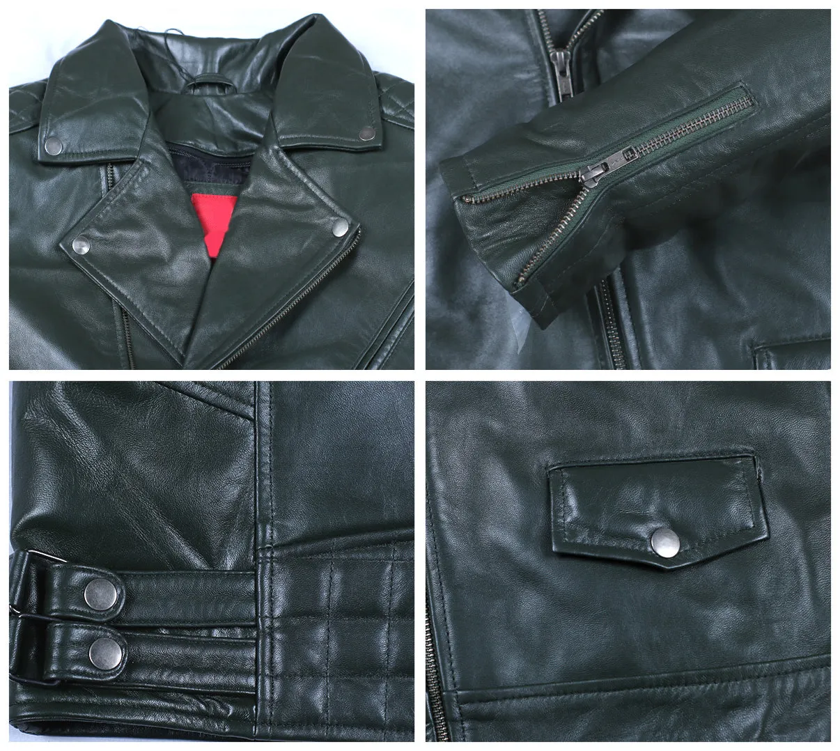 Leather Jackets Hub Mens Genuine Lambskin Leather Jacket (Black, Double Rider Jacket) - 1501492