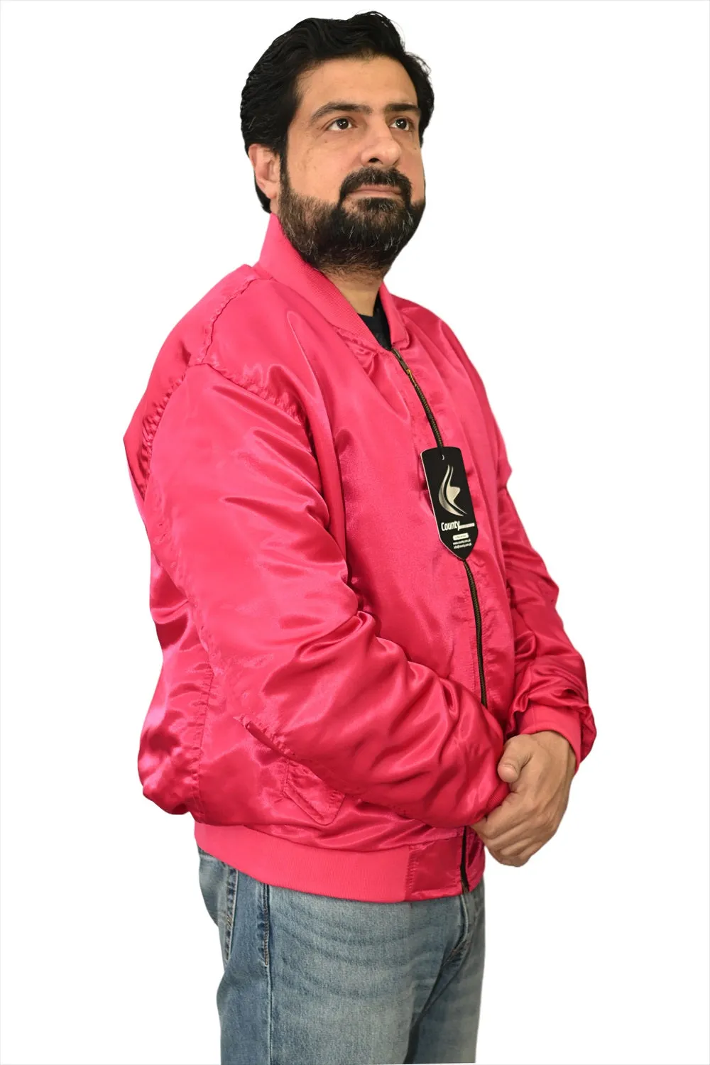 Letterman College Varsity Bomber Satin Jackets Quality Jacket Sports Wear Hot Pink Satin