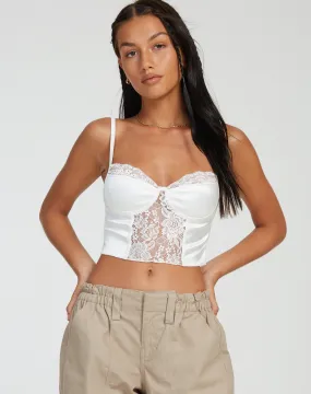 Litasa Corset Top in Satin Ivory