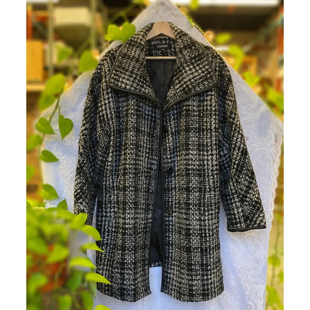 loose houndstooth wool jacket - 18w