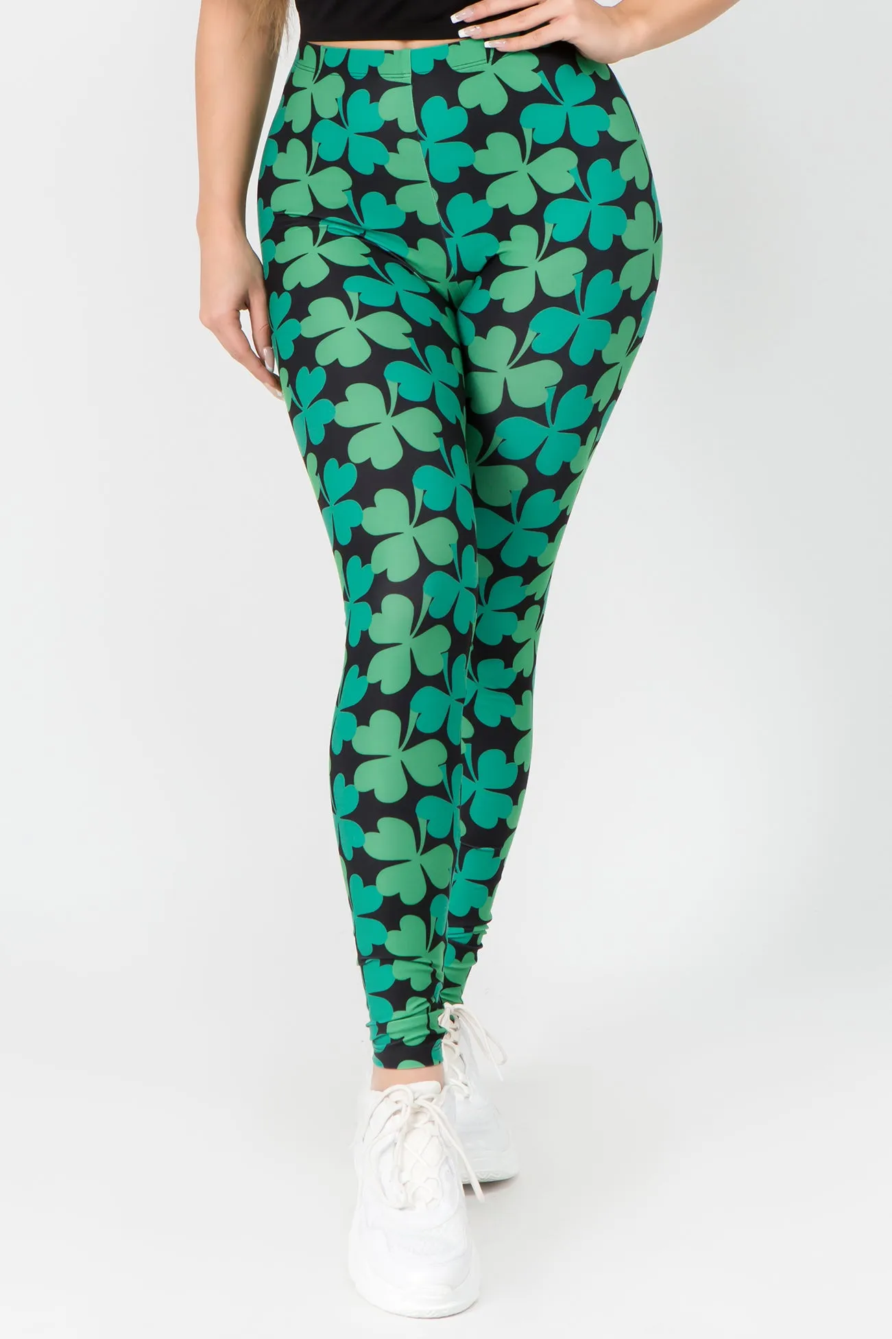 Lucky 4-Leaf Clover Printed Leggings