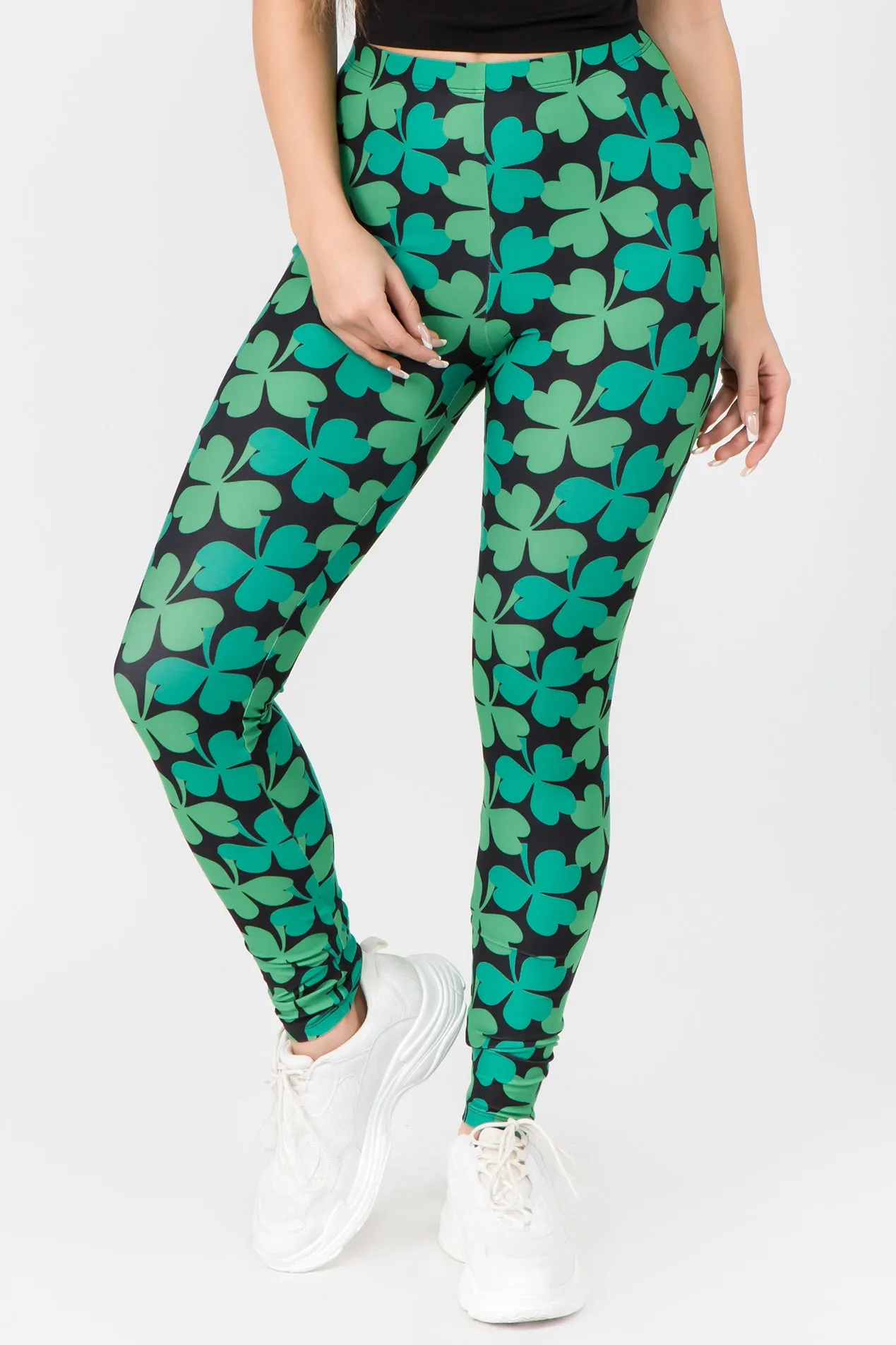 Lucky 4-Leaf Clover Printed Leggings