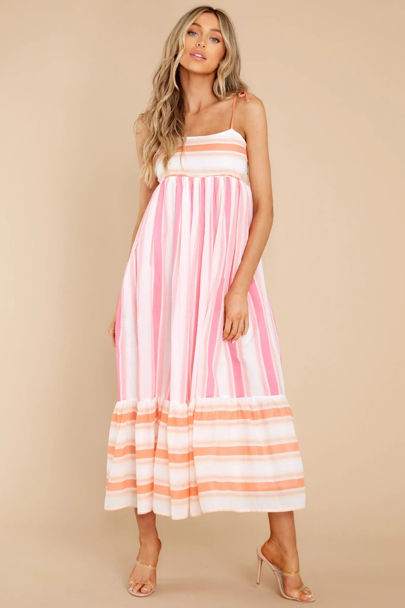 Malin Wide Stripe Pink Dress