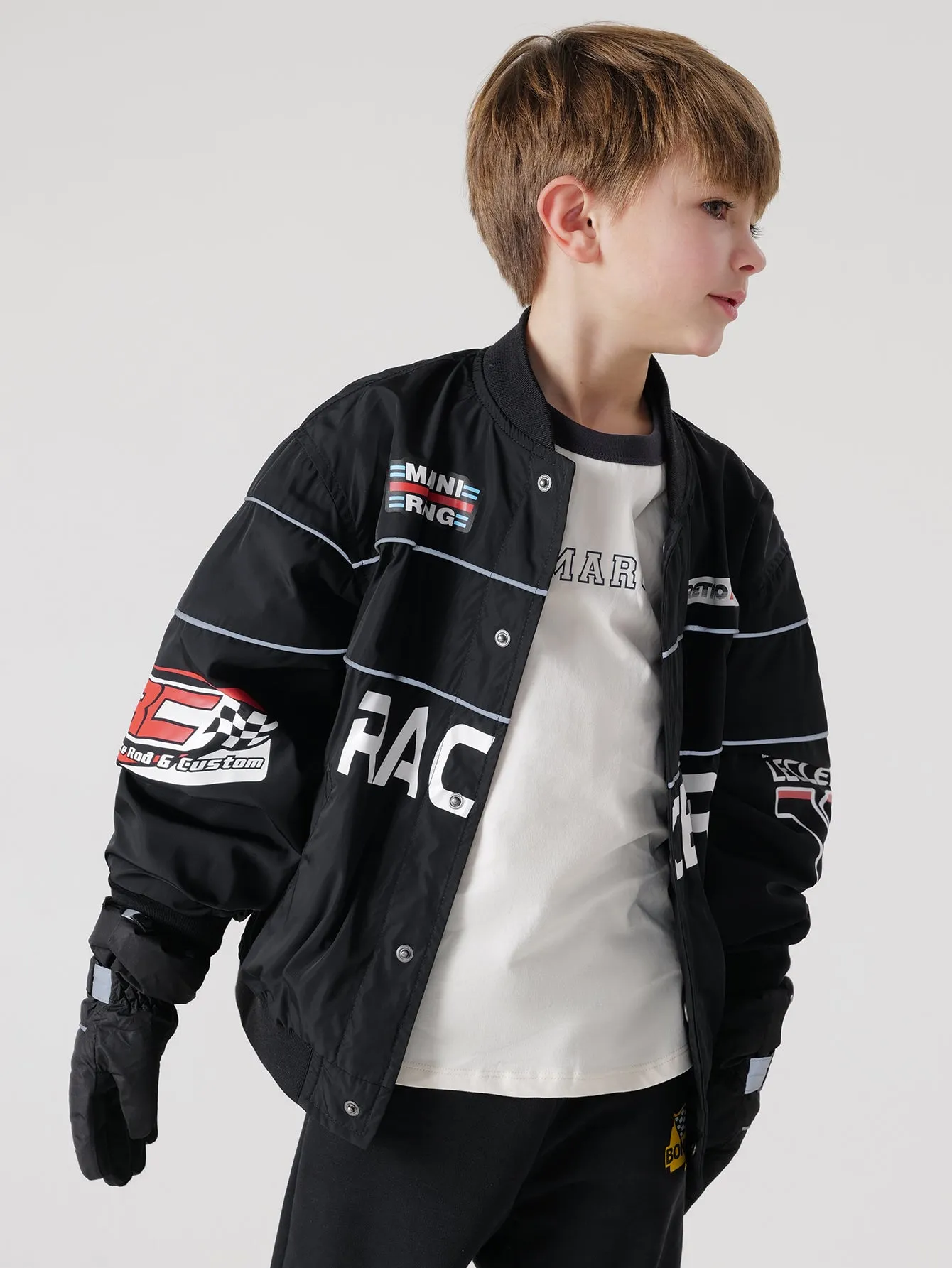 MARC & JANIE Boys Motorcycle Baseball Jacket 240080