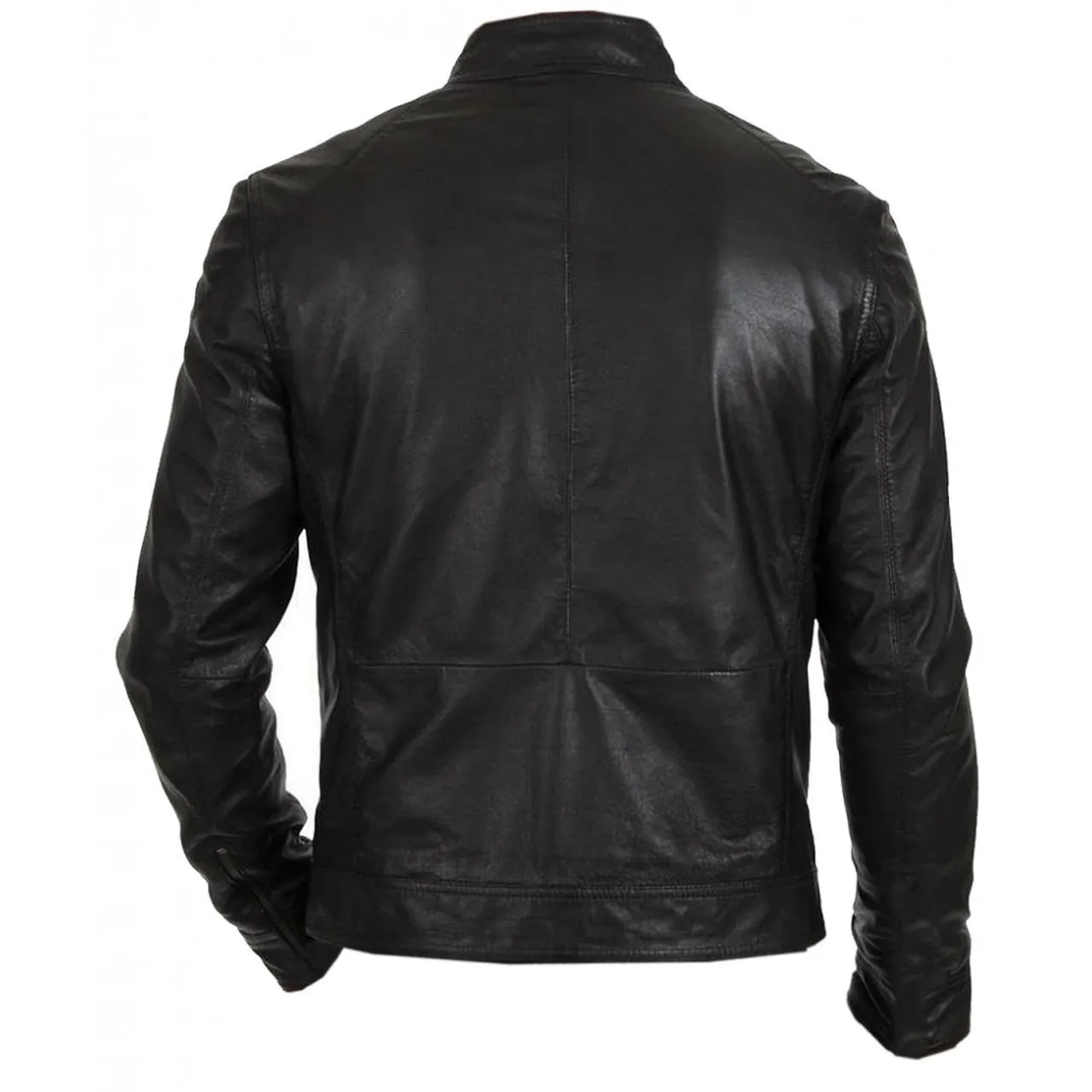 Men Lambskin Leather Motorcycle Jacket