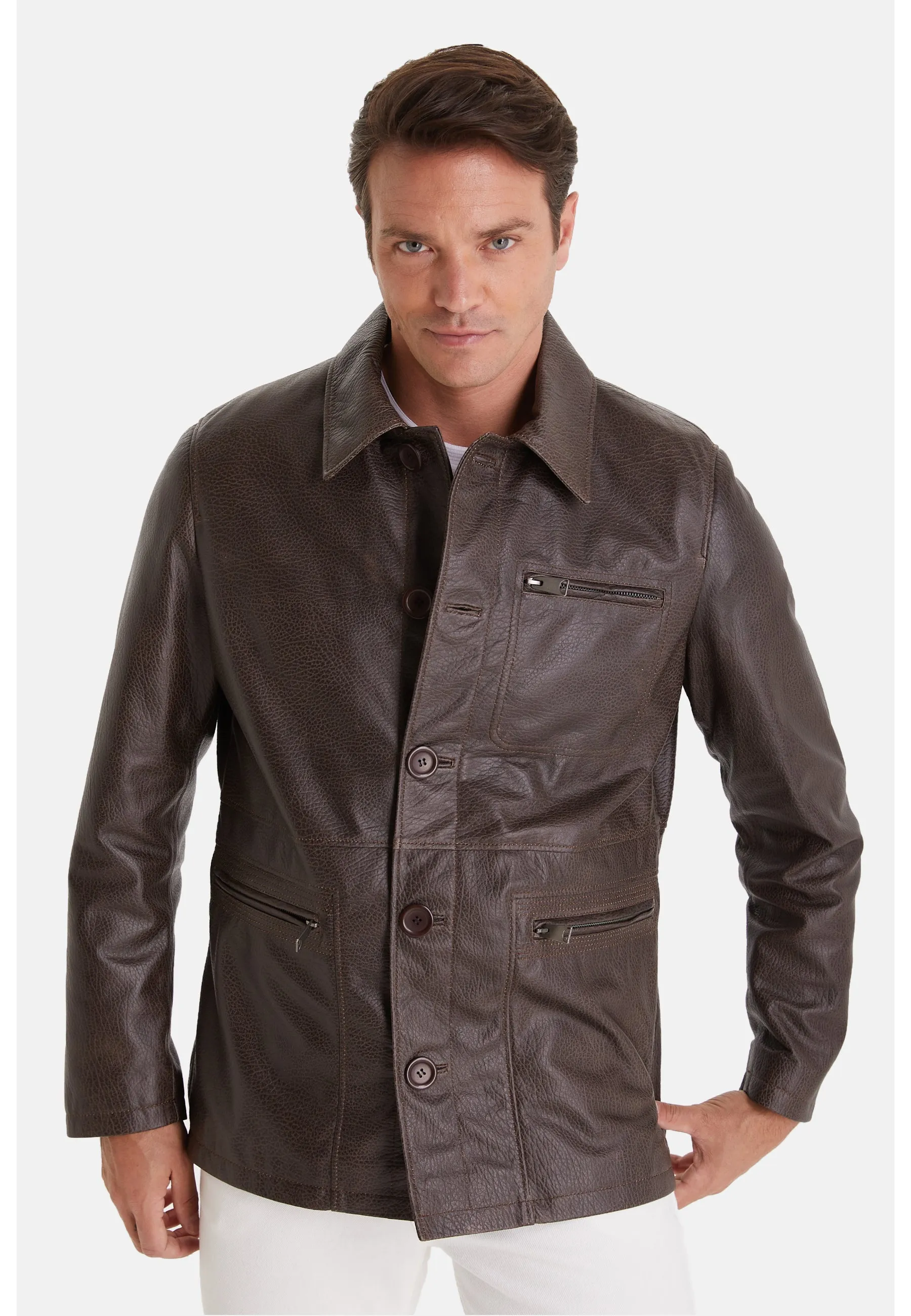 Men's Genuine Leather Jacket Brown