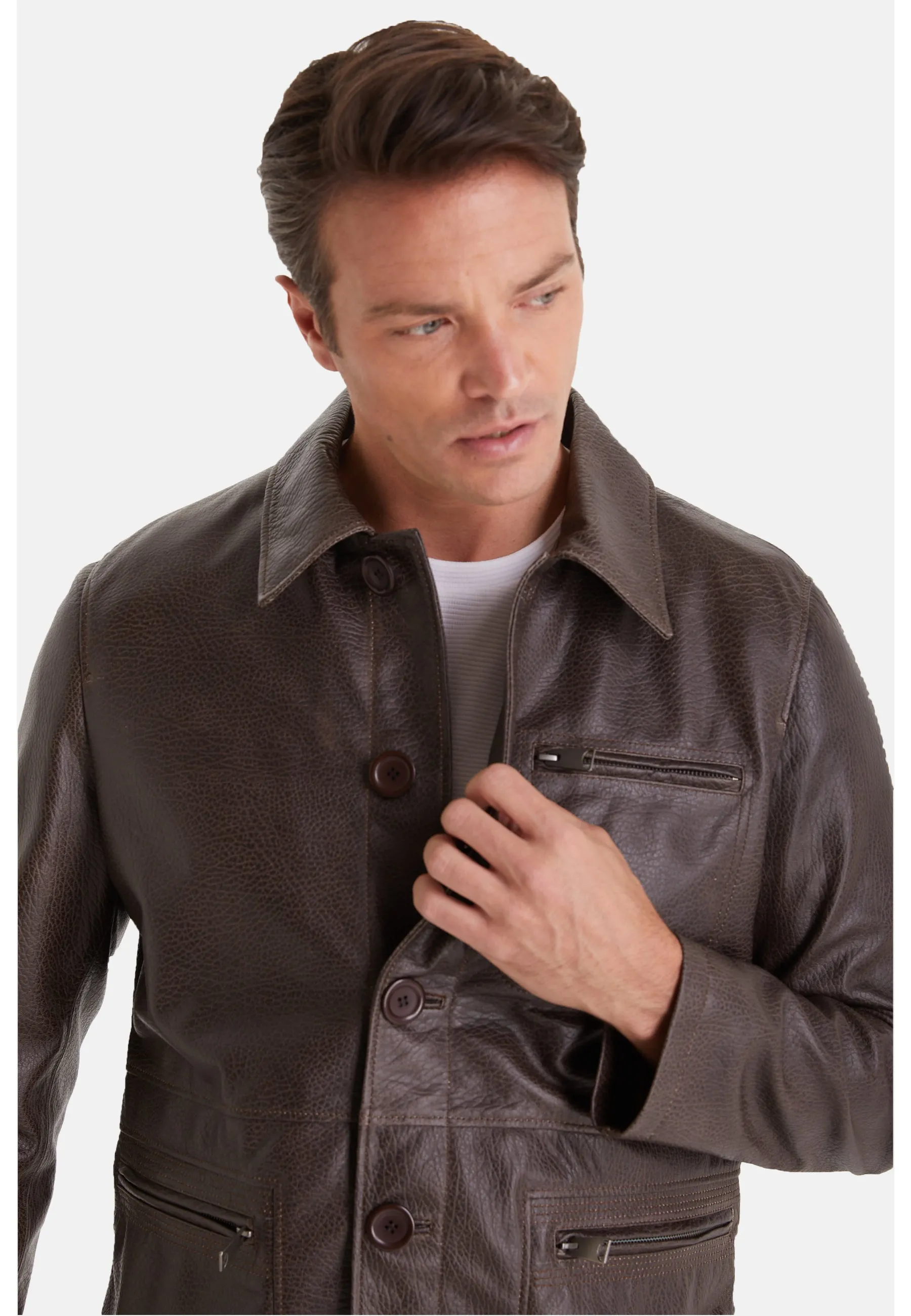 Men's Genuine Leather Jacket Brown