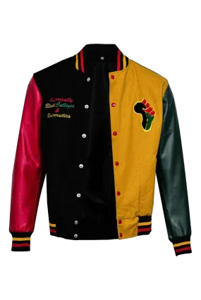 Mens HBCU Donovan Mitchell Pride Varsity Letterman Bomber Style Woolen Jacket | Mens Bomber Style Leather Jacket