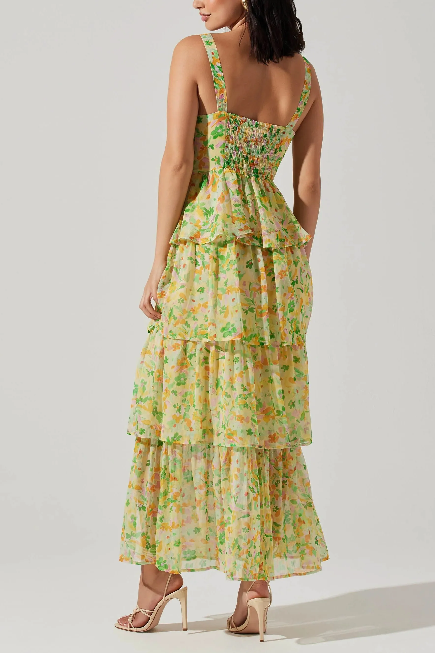 Midsummer Floral Tiered Maxi Dress in Bright Floral