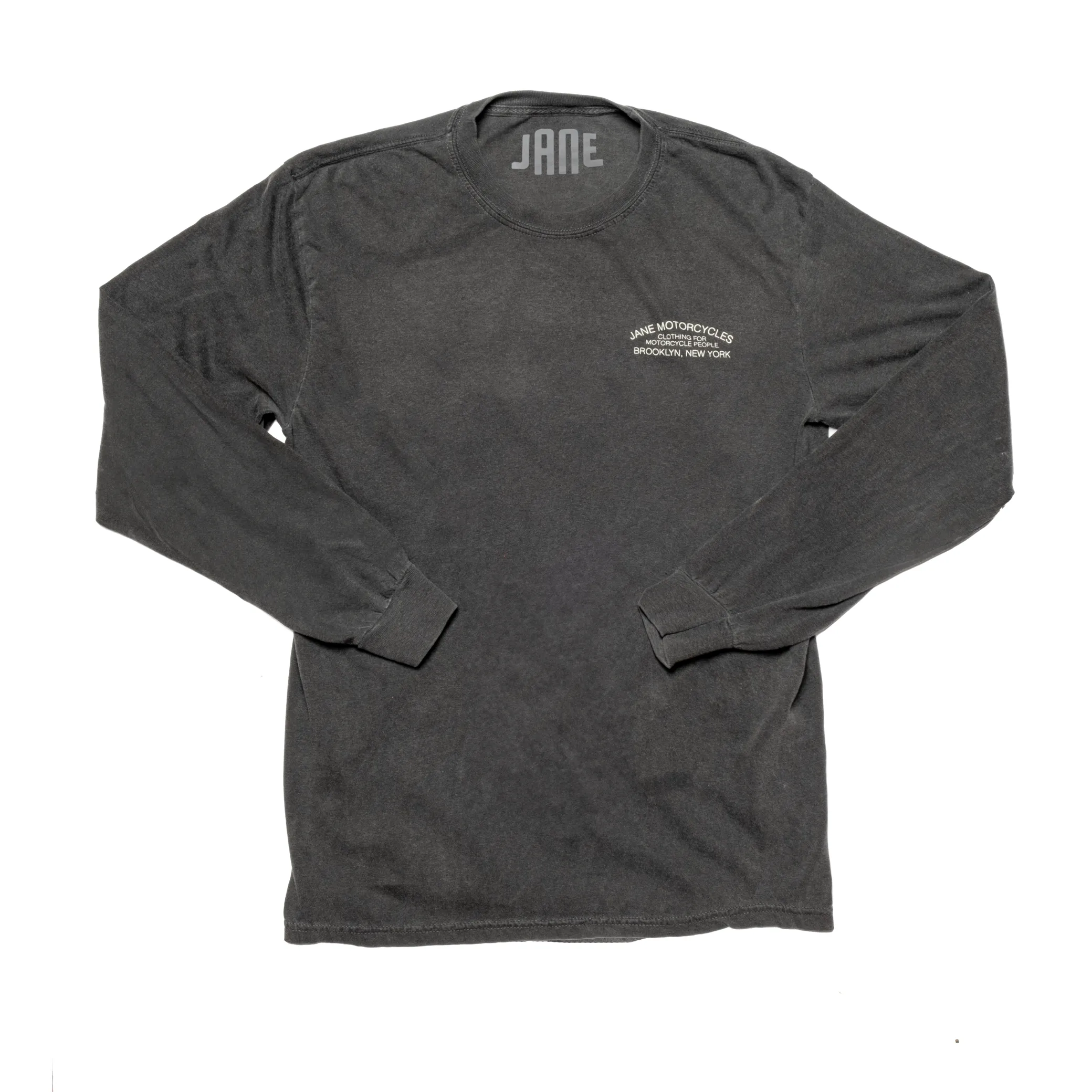 MOTT STREET LONG SLEEVE T-SHIRT - GARMENT DYED - GREY