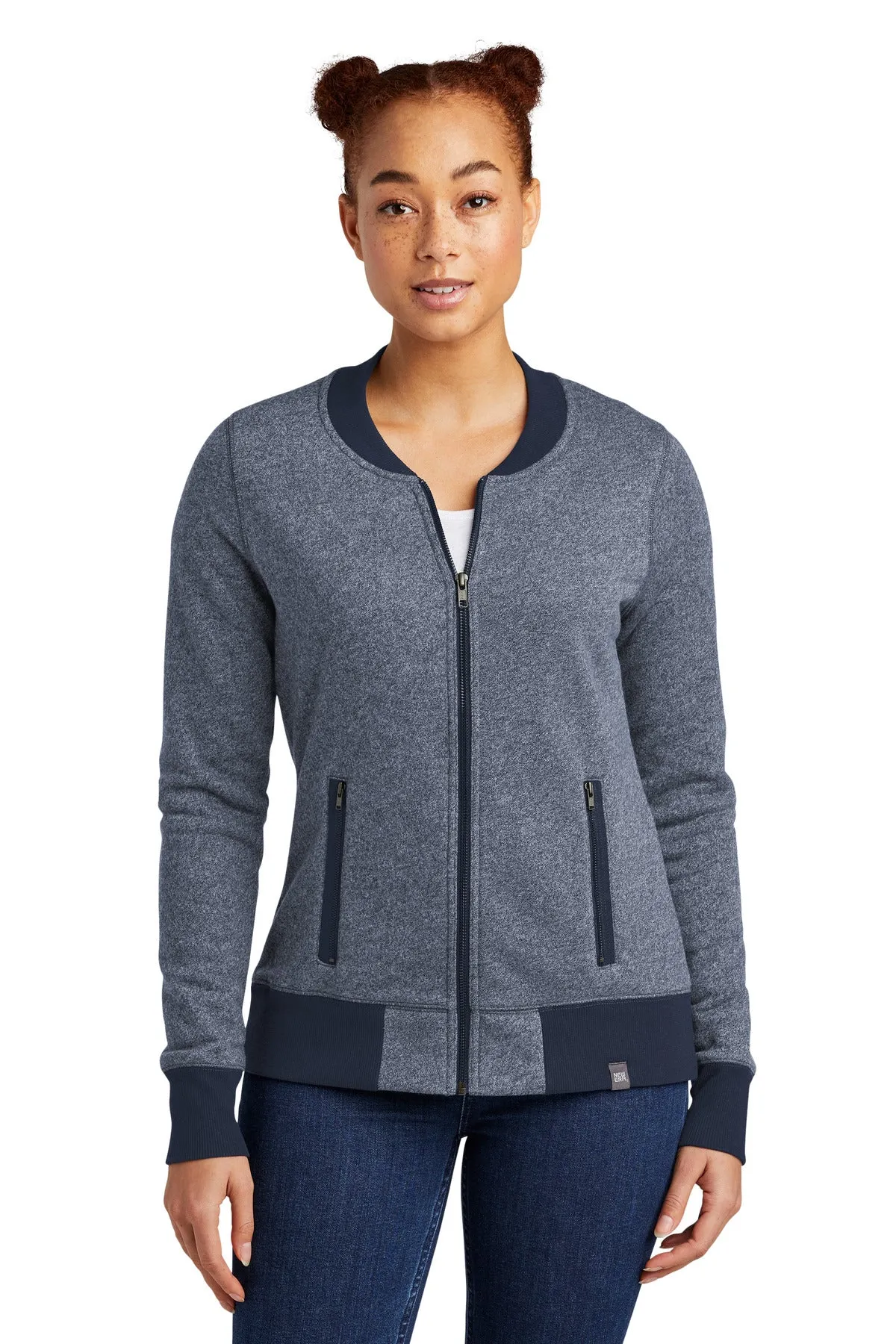 New Era Ladies French Terry Baseball Full-Zip. LNEA503