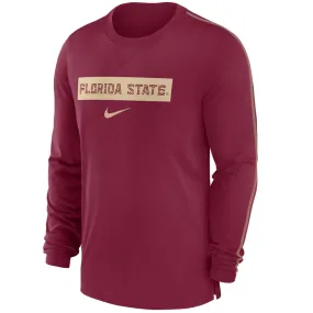 Nike Men's 2024 Florida State Dri-fit Long Sleeve Players Top - Garnet