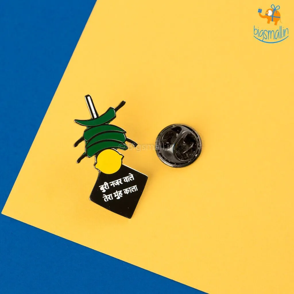 Nimbu Mirchi Metallic Lapel Pin