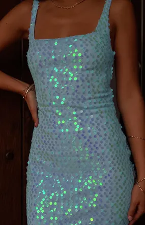 Nova Blue Sequin Maxi Dress