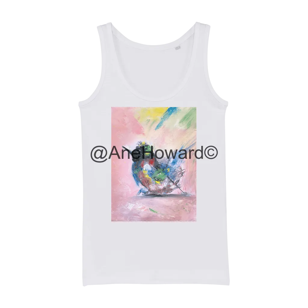 Organic Cotton Jersey Women's Tank Top Abstract Bird