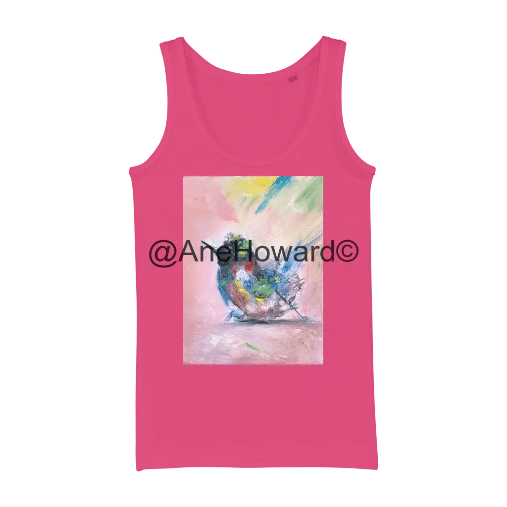 Organic Cotton Jersey Women's Tank Top Abstract Bird