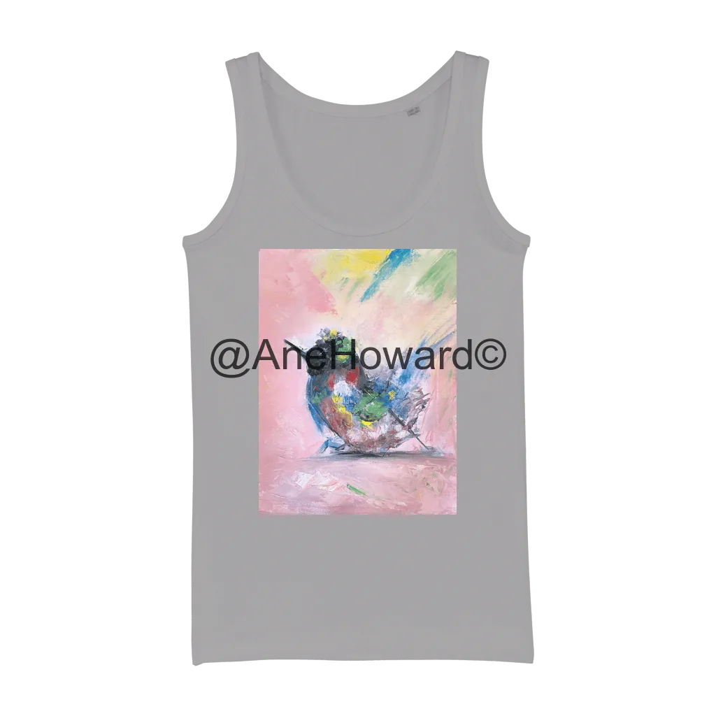 Organic Cotton Jersey Women's Tank Top Abstract Bird