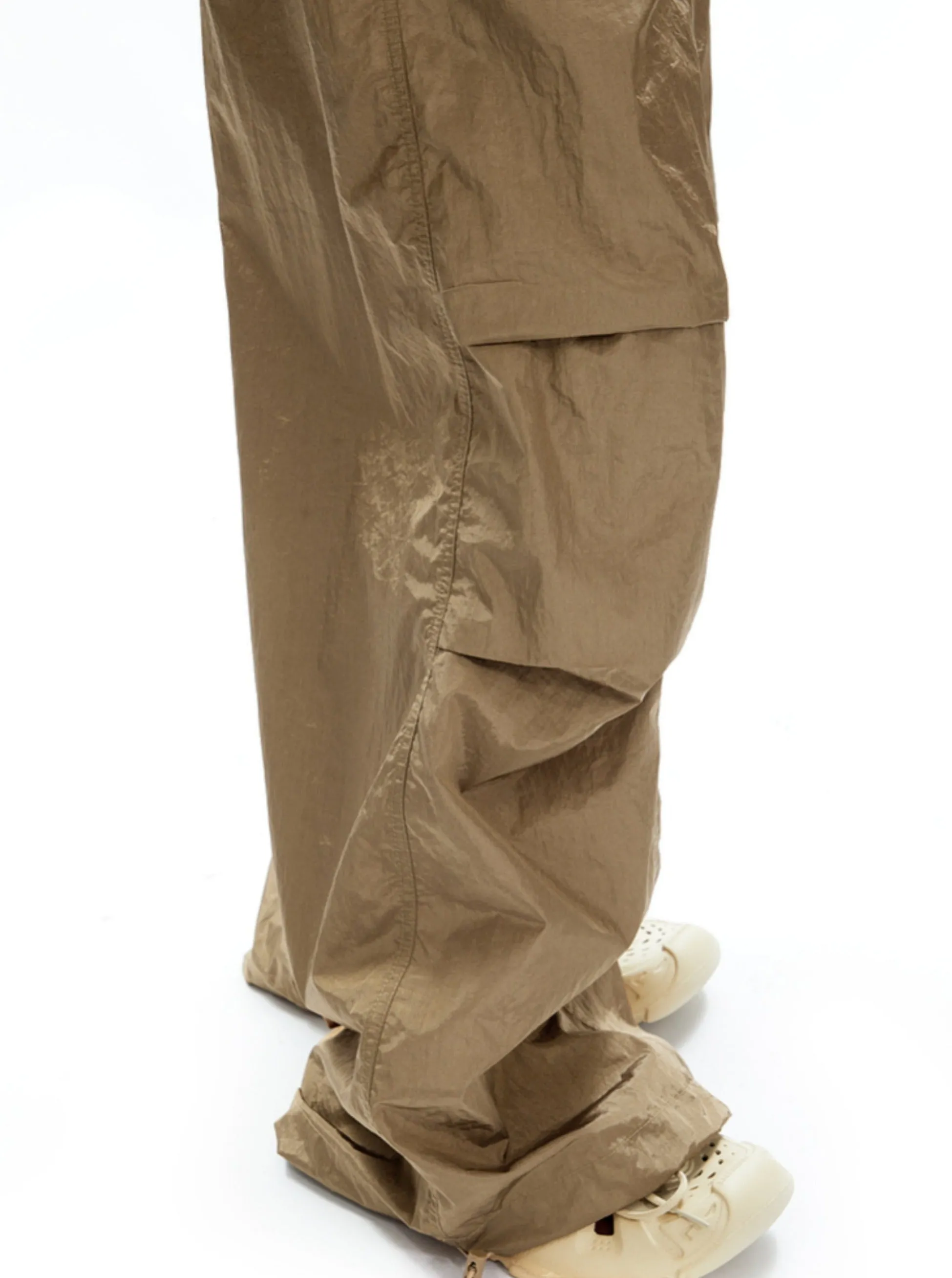 Oversized Olive Green Parachute Pants