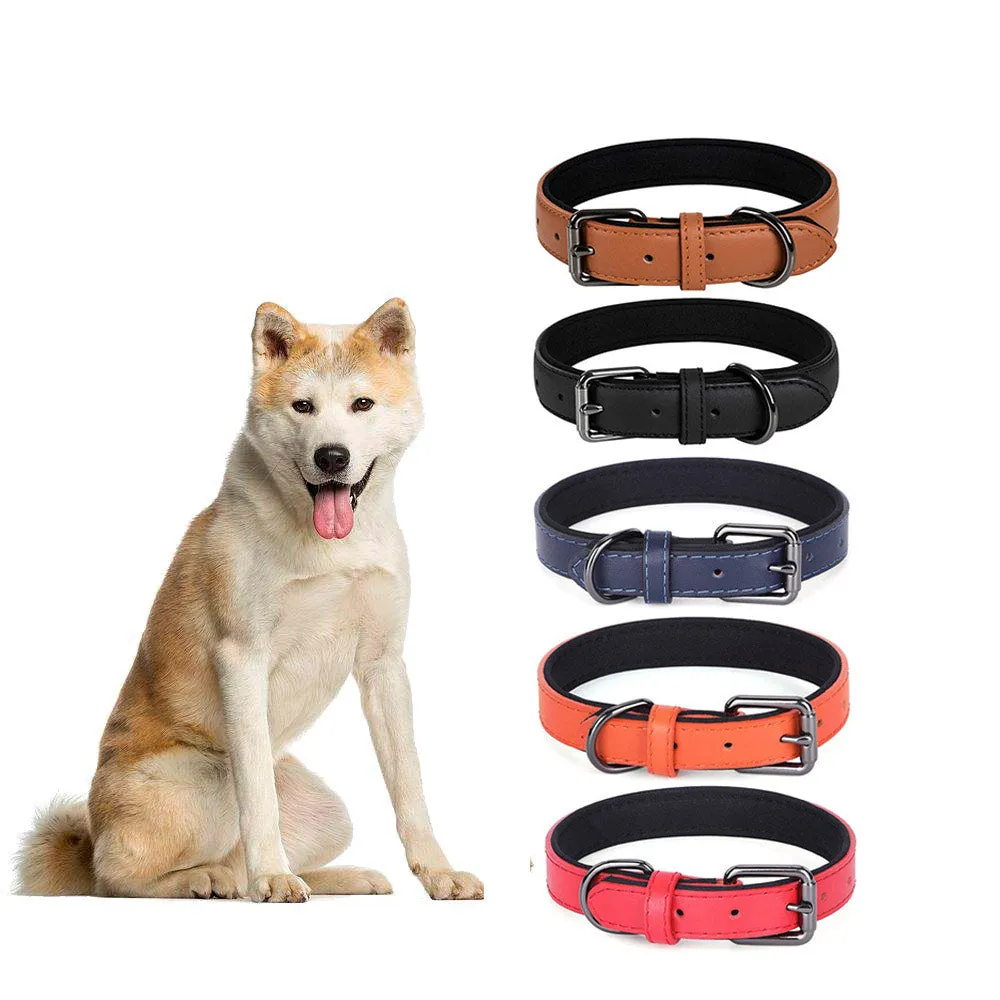 PAWS ASIA Suppliers OEM Design Pet Accessories Luxury Cowhide Leather Waterproof Heavy Duty Dog Collar