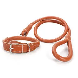 PAWS ASIA Wholesale Hot High Quality PU Leather Heavy Duty Rope Dog Leash And Collar Set