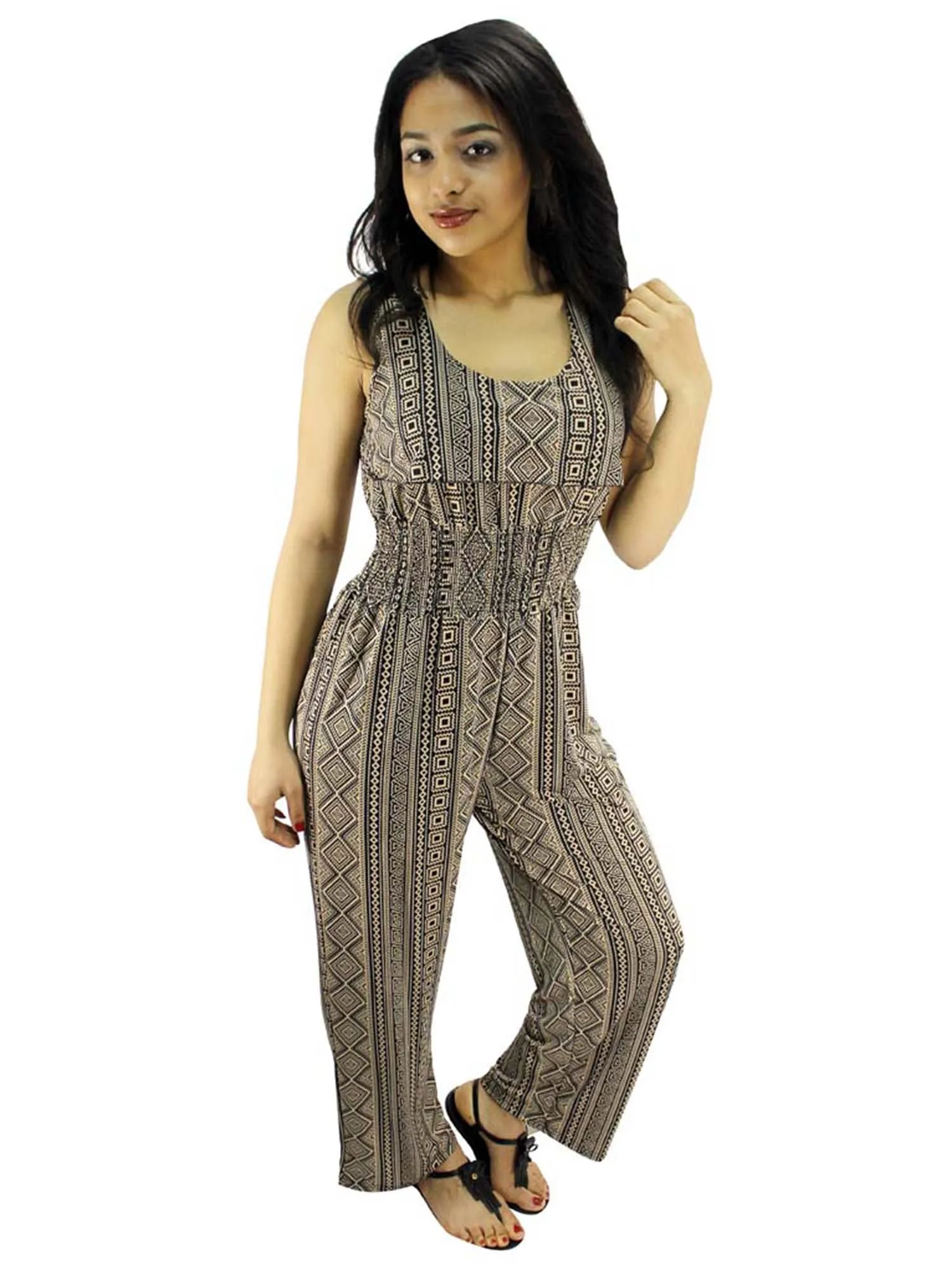 Pink Aztec Tribal Print Summer Jumpsuit