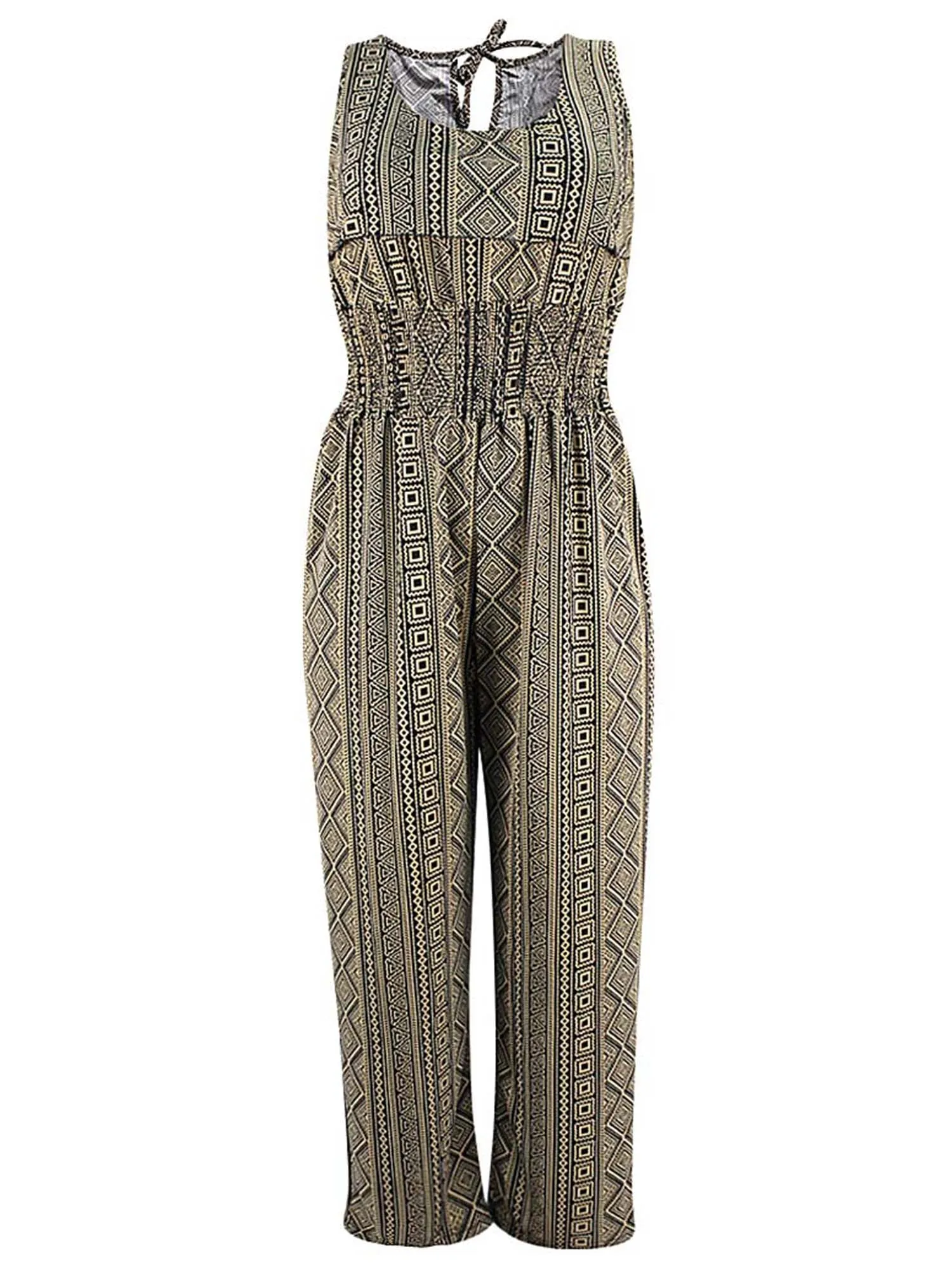 Pink Aztec Tribal Print Summer Jumpsuit