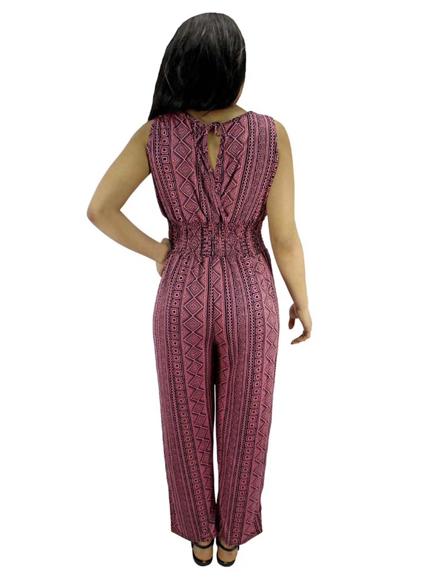 Pink Aztec Tribal Print Summer Jumpsuit