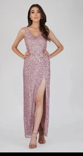 Pink Sequin Maxi Dress.