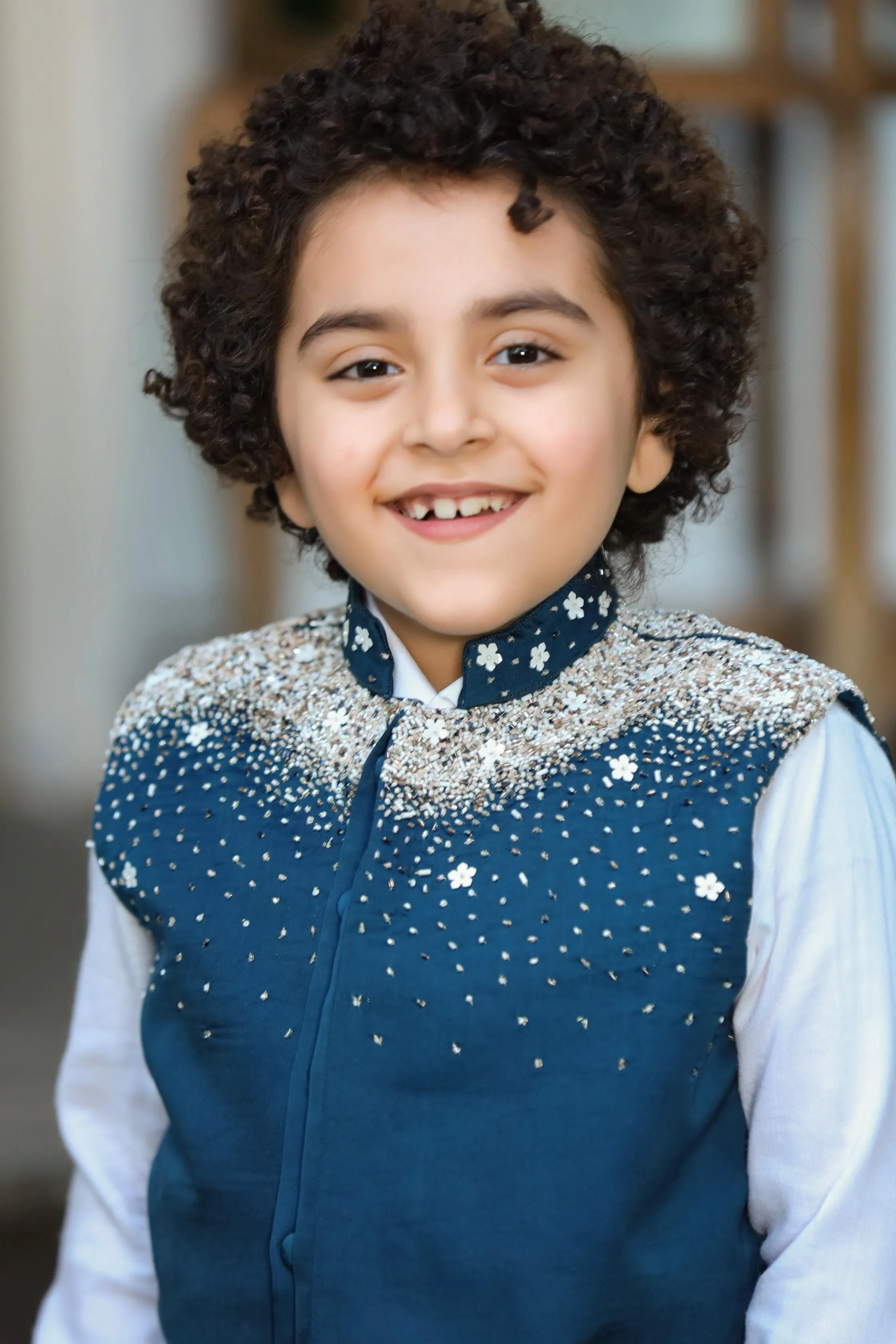 Qainaat - German Satin Nehru Jacket For Boys