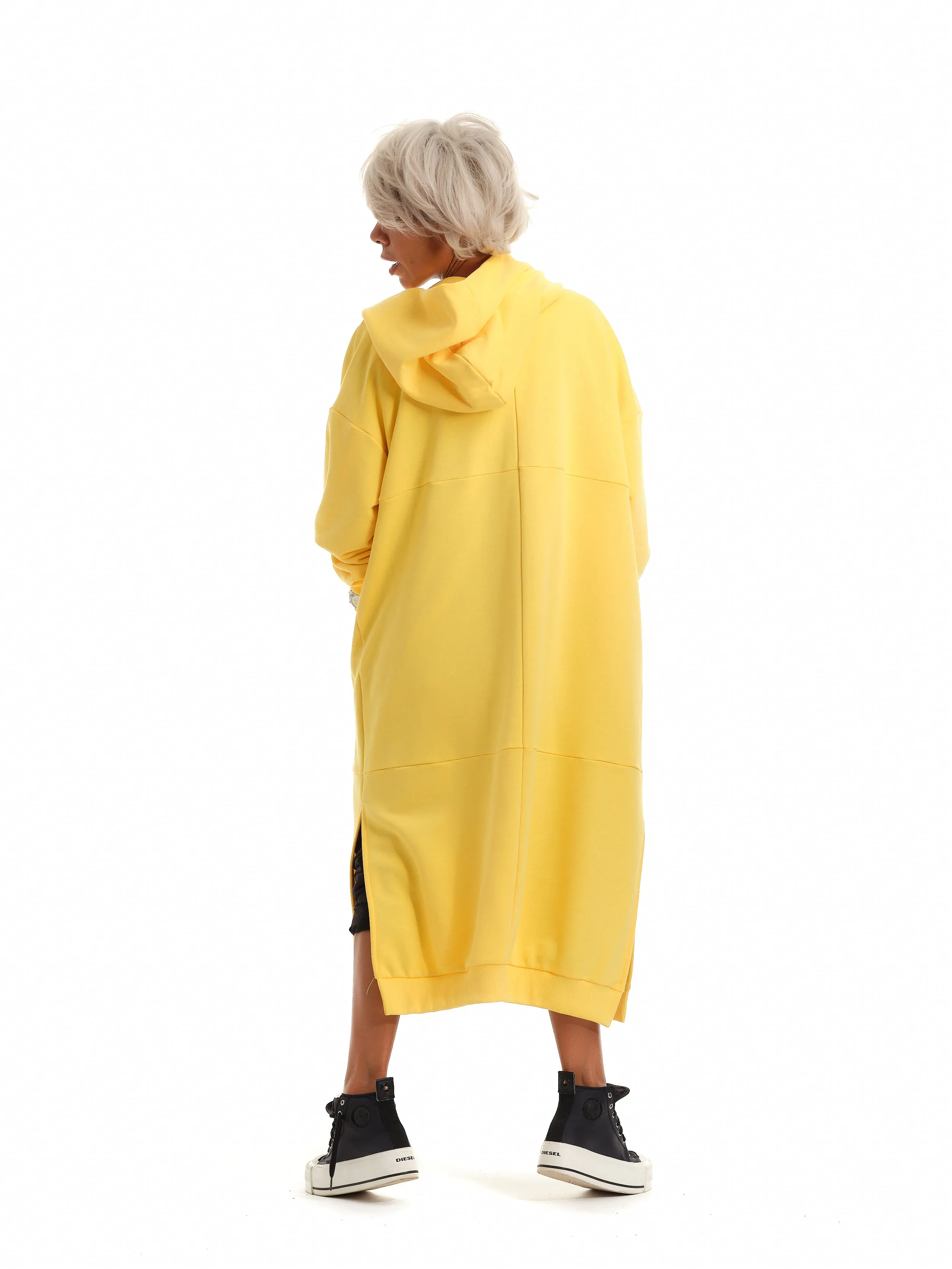 Relaxed Long Hoodie in Yellow