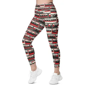 Retro Cassette Tapes Leggings with Pockets