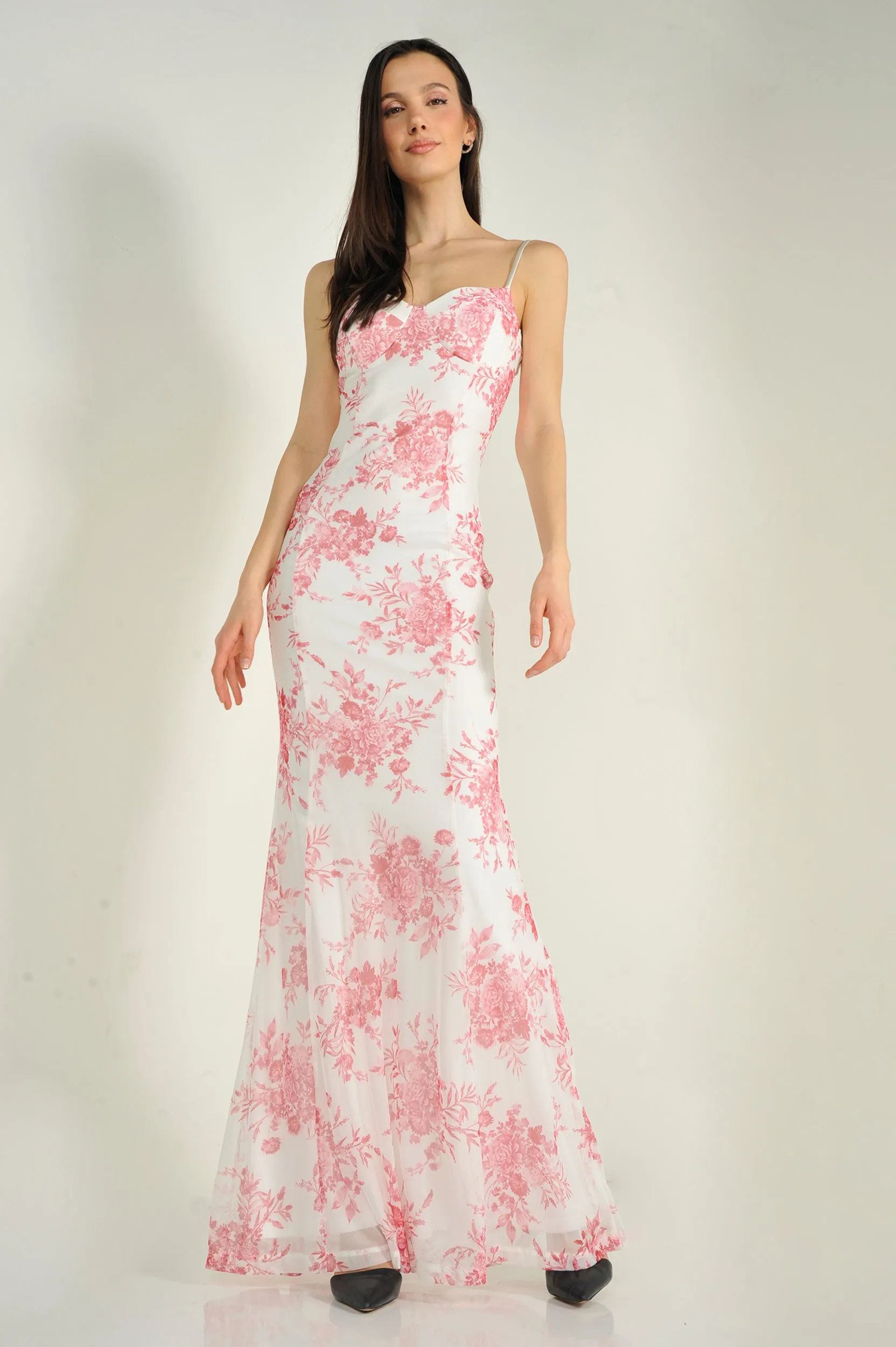 Robe maxi fleurie - CD41249 - (E-B15)