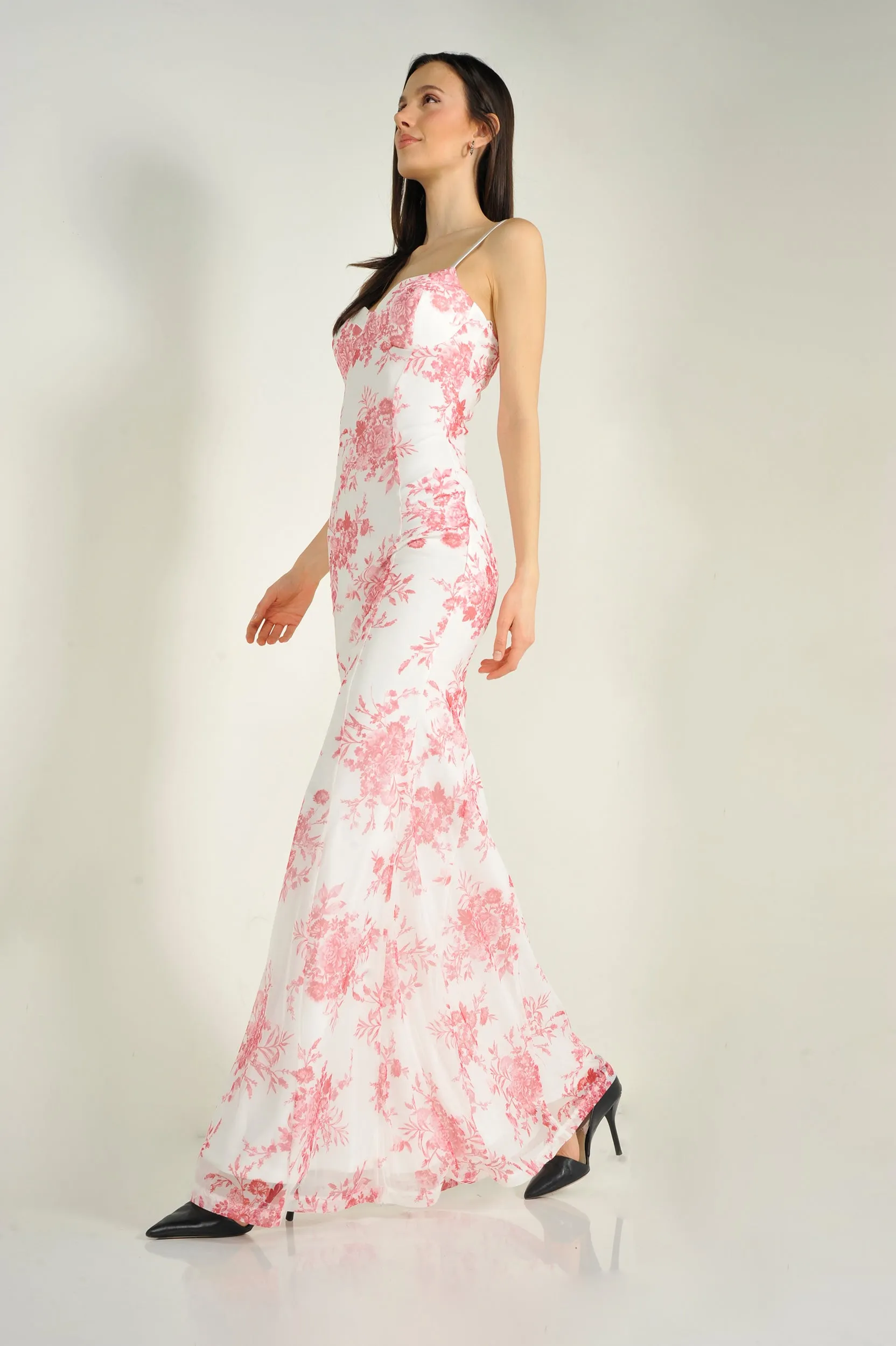 Robe maxi fleurie - CD41249 - (E-B15)