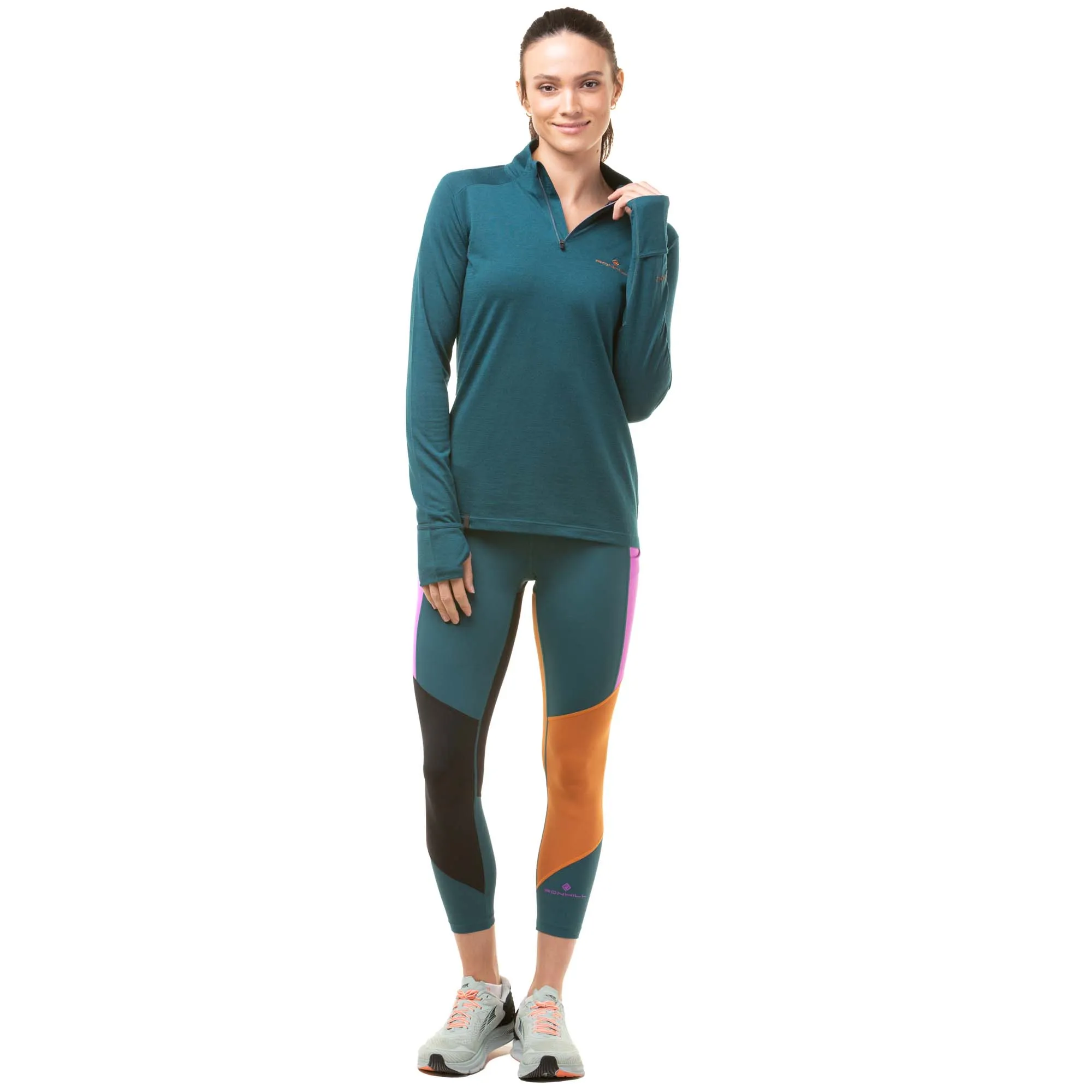 Ronhill | Women's Tech Crop Tight - Deep Lagoon