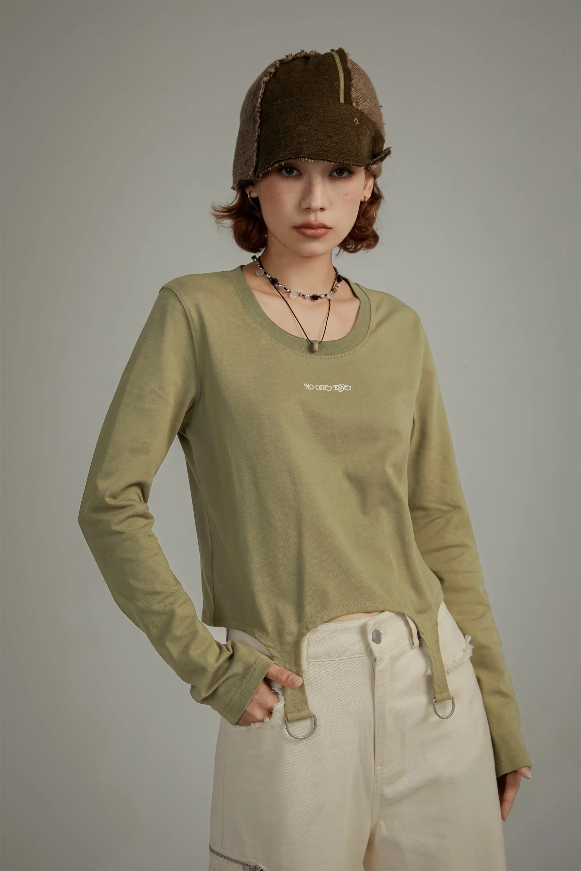 Simple Unbalanced Long Sleeve T-Shirt