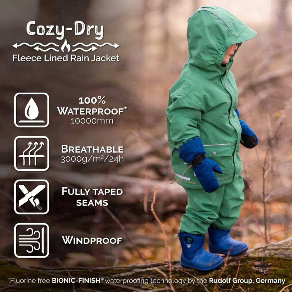 Size 8: Jan & Jul BEAR Cozy Dry Waterproof Fleece Lined Zip Up Raincoat NEW