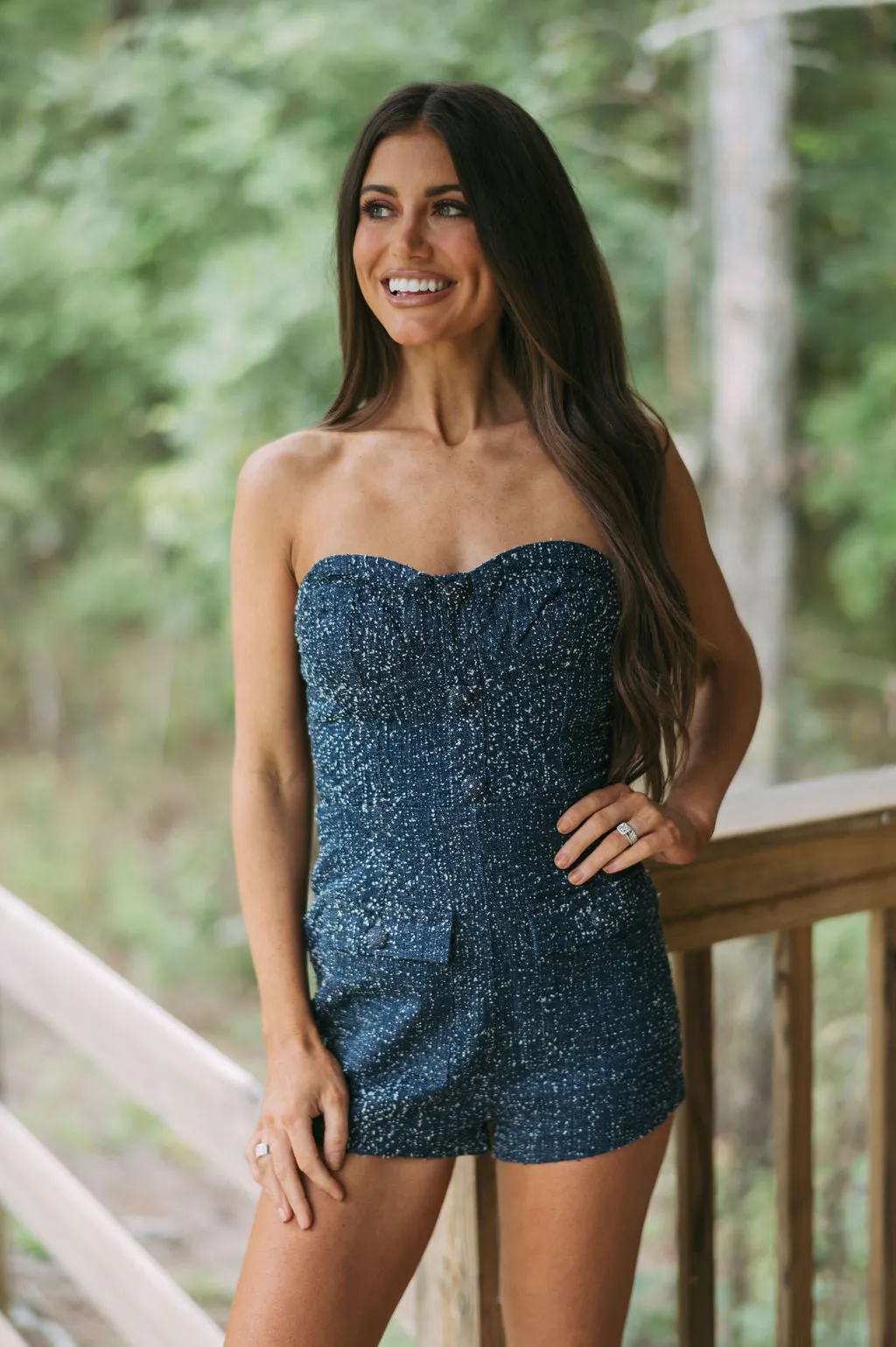 Strapless Tweed Romper//PETITE