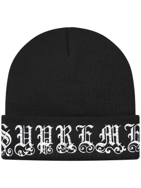 Supreme Old English Rhinestone Beanie Black [SS21]