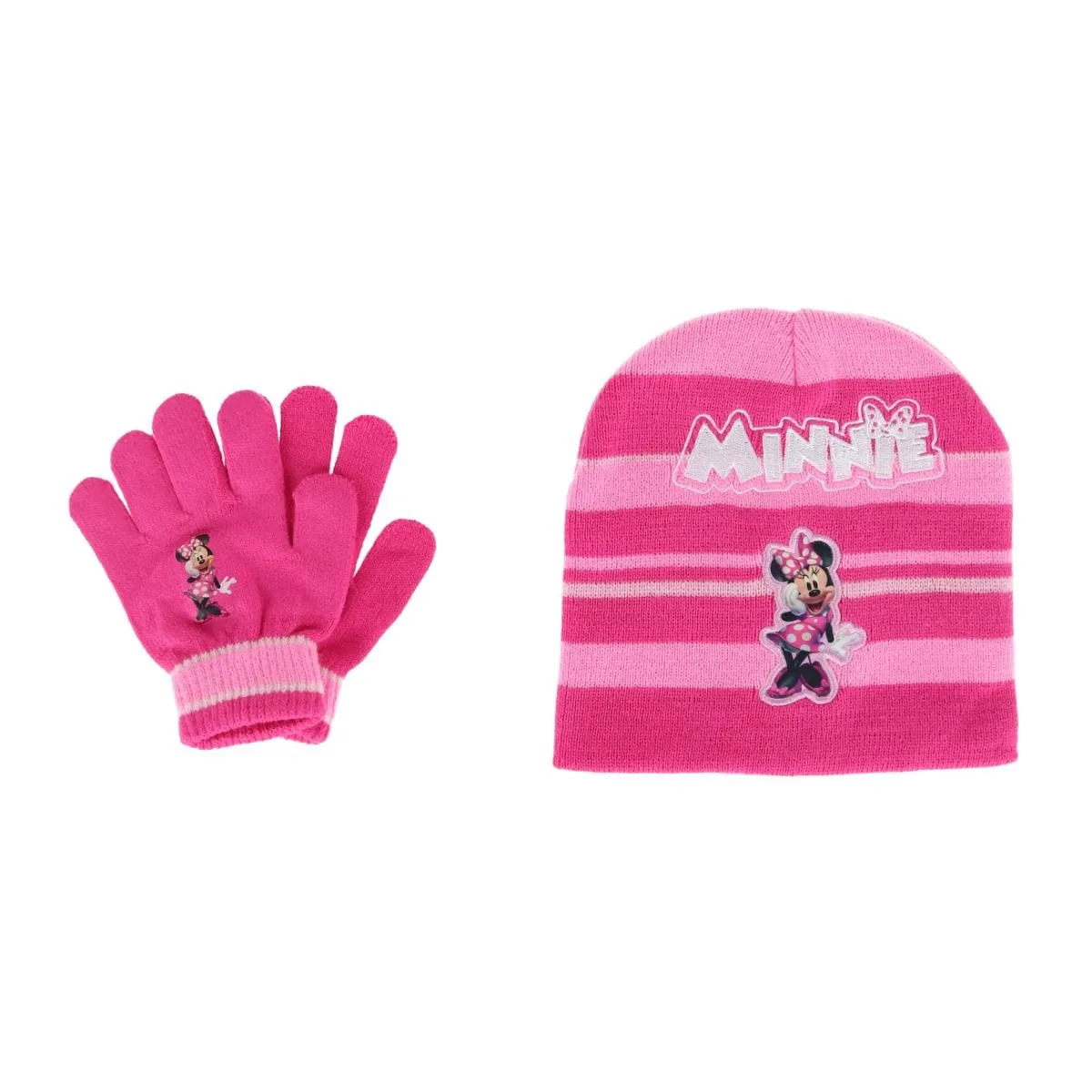 Textiel Trade Girl's One Size Fits Most Disney Minnie Mouse Hat and Glove Winter Set