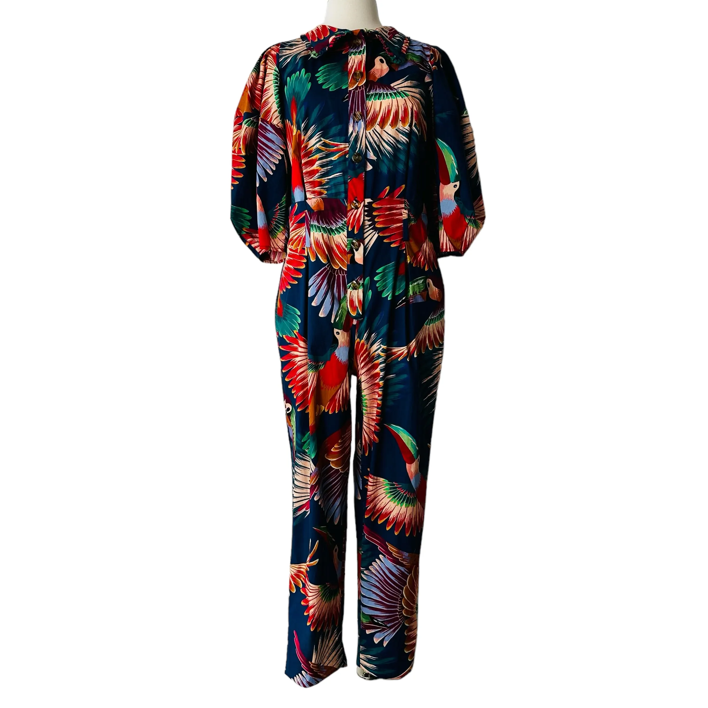 Tropical Print Jumpsuit - S