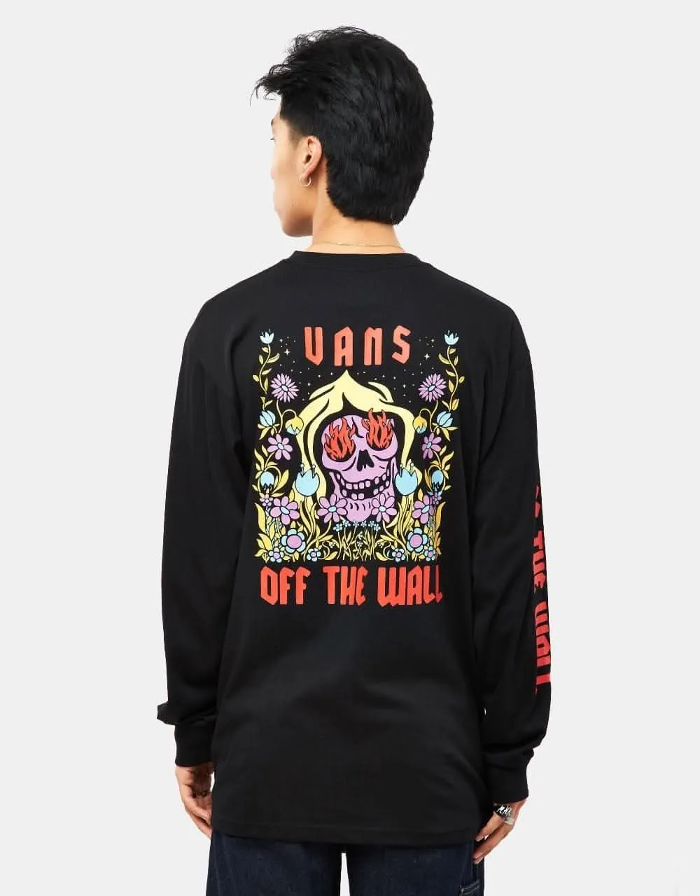 Vans Flaming Flowers L/S T-Shirt - Black