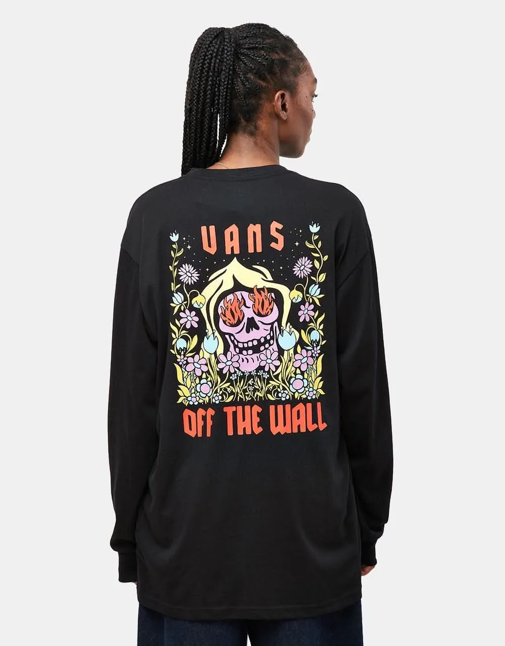 Vans Flaming Flowers L/S T-Shirt - Black