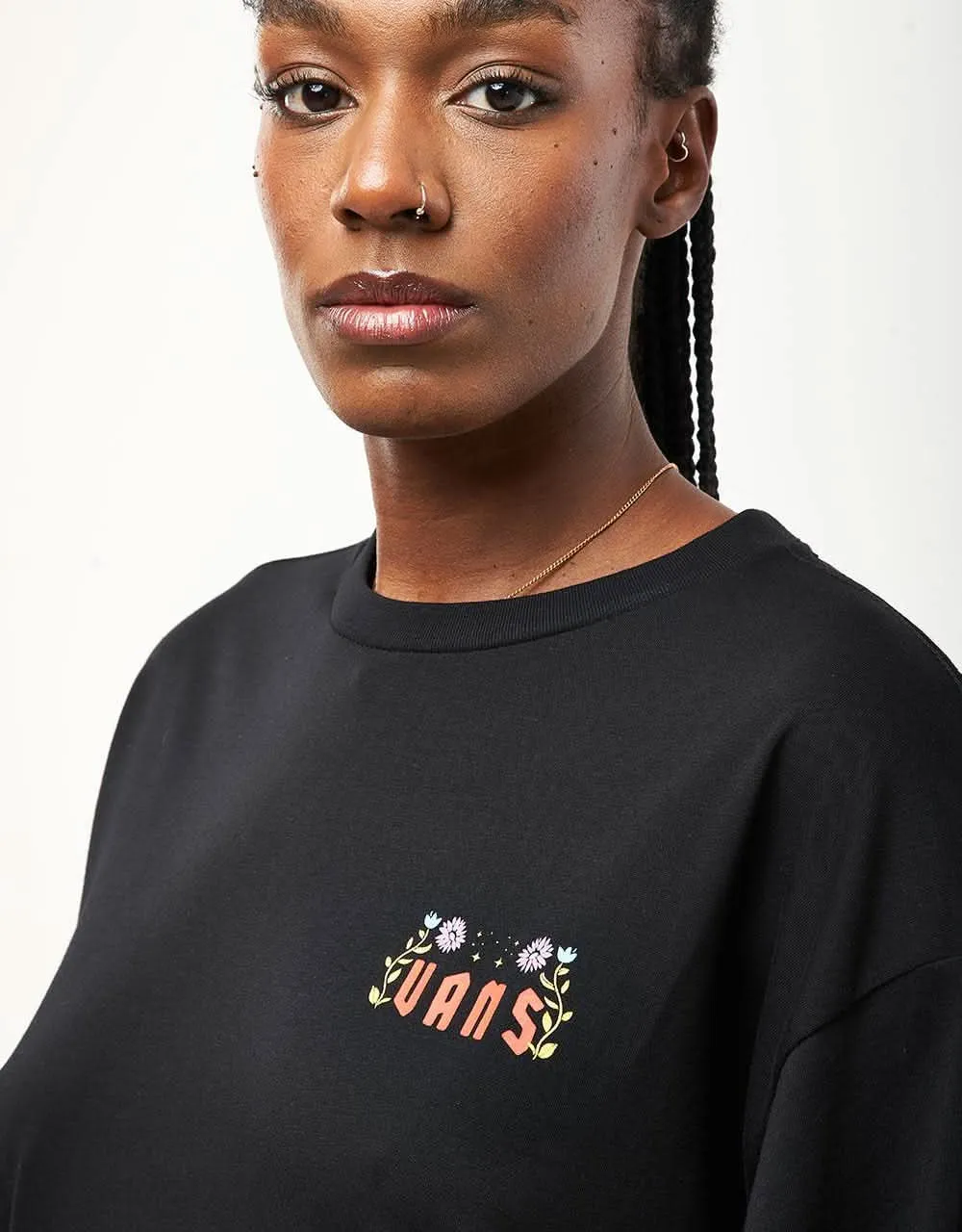 Vans Flaming Flowers L/S T-Shirt - Black