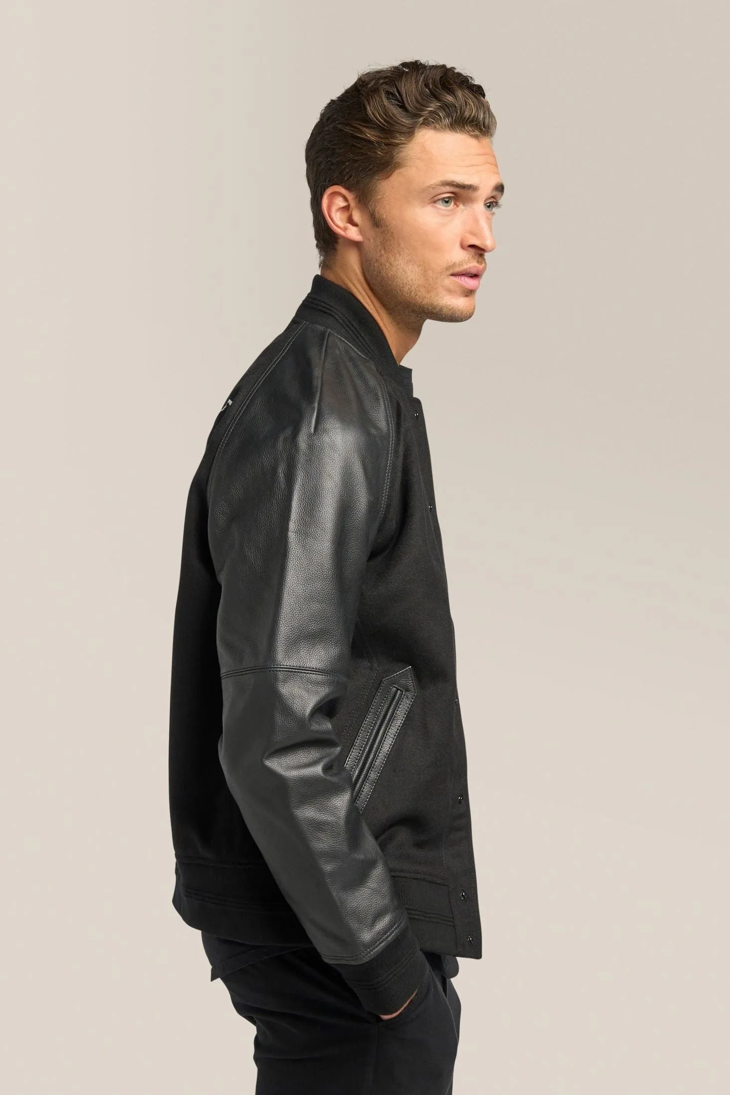 Varsity Jacket | Wool Blend & Leather